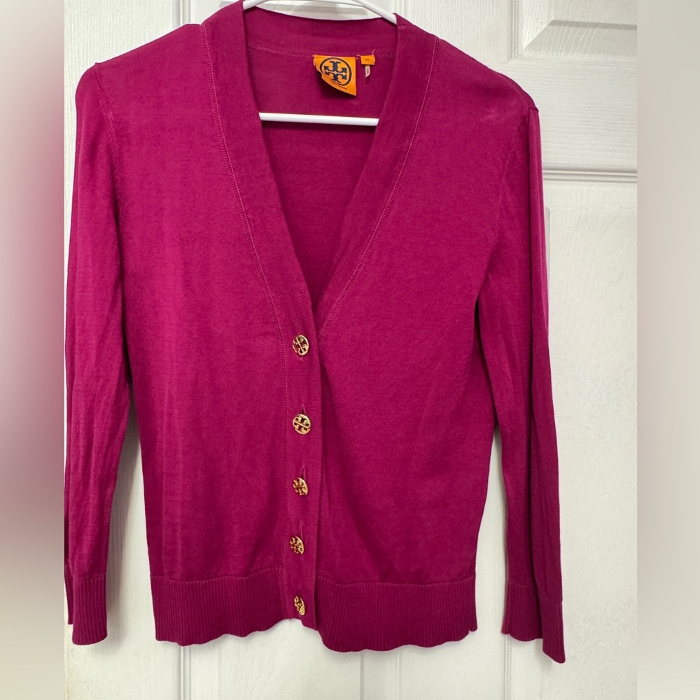 Tory Burch Fuchsia Cardigan Sweater
